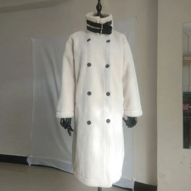 2019 Invierno de las Mujeres de Imitación de Piel Abrigo de Doble Botonadura Abrigo de la Oficina de Damas Suelto Espesar Cálida Lana Larga de Piel Falsa de la chaqueta de la ropa de Abrigo 1
