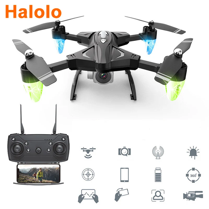 Halolo RC Drones Con Cámara HD 480P a 1080P Plegable Aérea en Helicóptero RC de Largo alcance Wifi de Aviones de 0,3 MP cámara de 5MP Quadcopter Juguetes 1