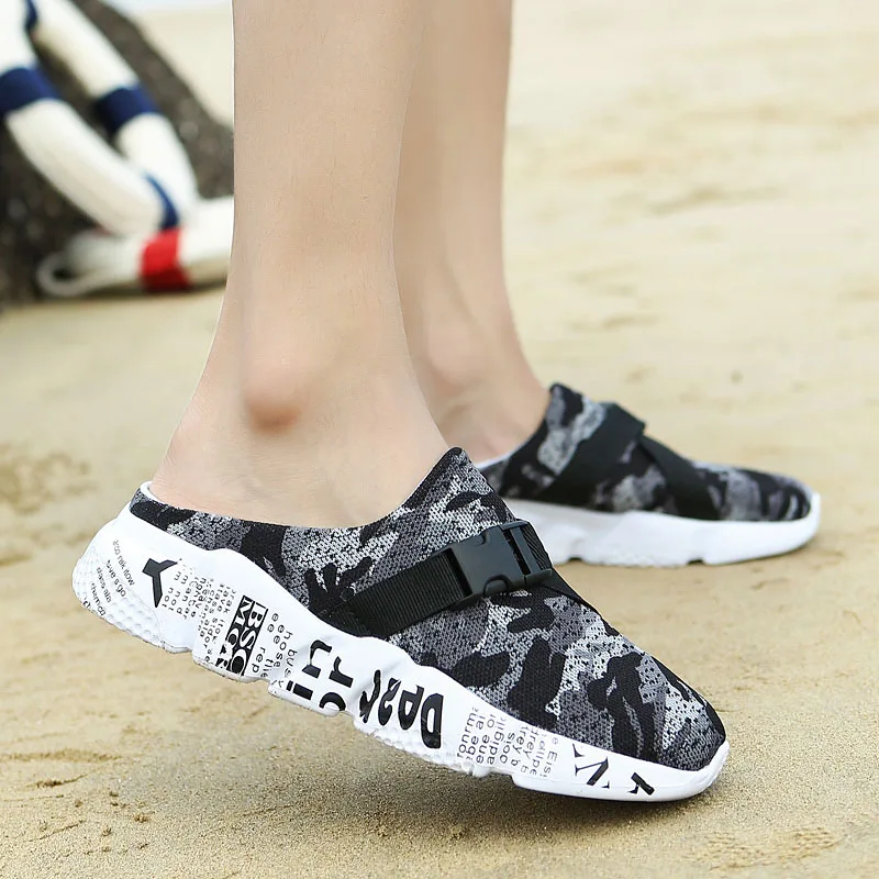 El diseñador de Slipon Hombres Casual Zapatos de la Marca de Lujo de Alta Calidad de Malla Transpirable Zapatillas Mocasines de Verano de la Mitad de los Zapatos para los Hombres el Tamaño de la 39-46 1