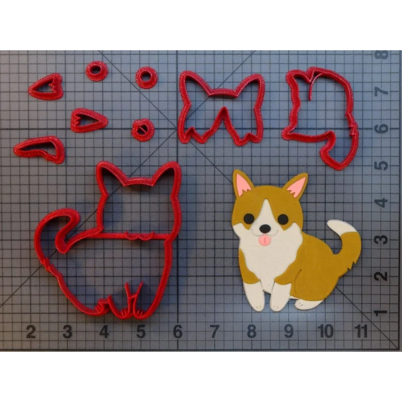 Precioso Animal, perro de aguas Yorkie Corgi Shiba Inu Perro de la Forma del Cuerpo Fondant y la Decoración de Molde Impreso en 3D Cortador de Galletas Conjunto 1