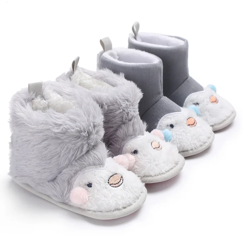 Moda lindo de la historieta del bebé niño de Primer Andadores Bebé Zapatos bebé niño niña suaves botas de nieve 1