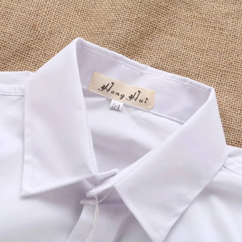 Nuevo estilo de encaje de algodón de color Blanco sólido bebé niños niños Blusa blanca de manga larga para niños chicos regalo de navidad 1