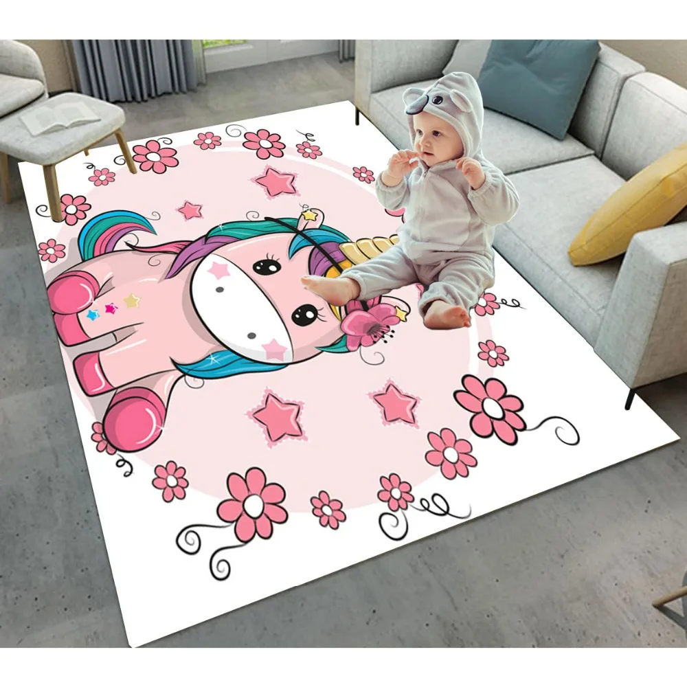 Los niños Unicornio Estrellas Flores de Tapetes Y Alfombras Para el Bebé a la Casa Sala de estar Dormitorio amplio Salón Pasillo de la Puerta de la cocina del Piso de alfombras de Baño 1