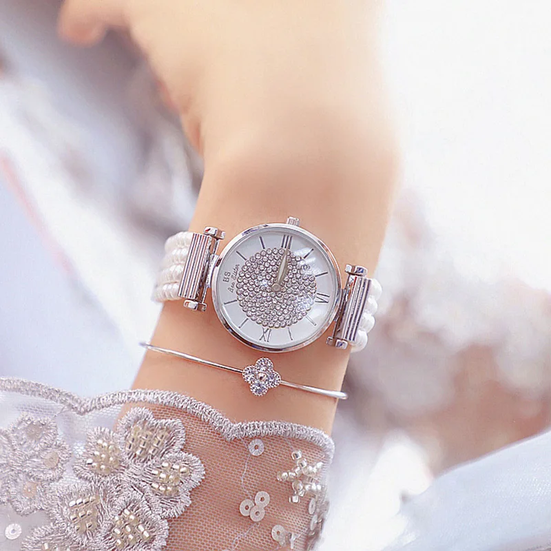 Zegarki Damskie 2019 Mujeres Relojes de Cuarzo de Lujo de la Pulsera de la Perla Elegante Vestido de Relojes de las Señoras reloj de Pulsera de Relogios Femininos saat 1