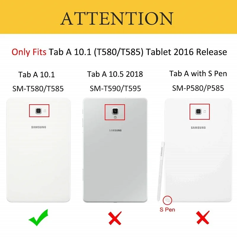 Ficha de 10.1 T580 T585 Flip Case Para Samsung Galaxy Tab A6 10.1 2016 SM-T580 SM-585 de la PU del Soporte del Cuero de la Cubierta elegante Para la Ficha A6 10.1 1