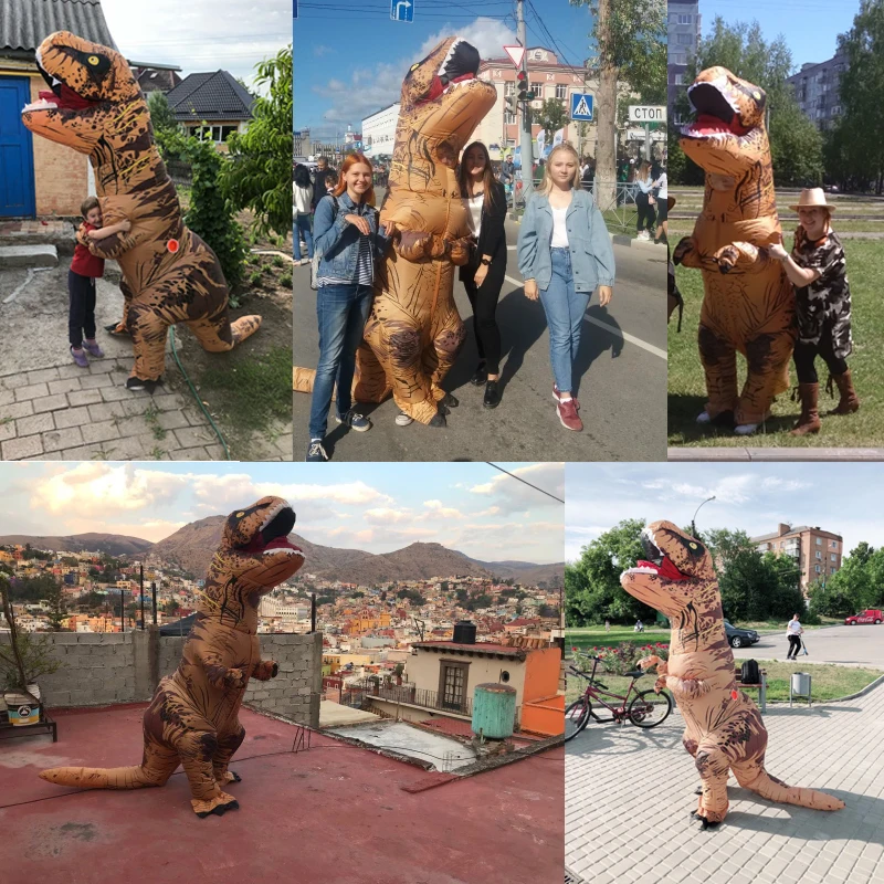 Mascota Dinosaurio de Disfraces Niños Adultos Dino T Rex Inflable Traje de Purim de Disfraces de Halloween para Mujer el Hombre Carnaval de Cosplay Vestido 1