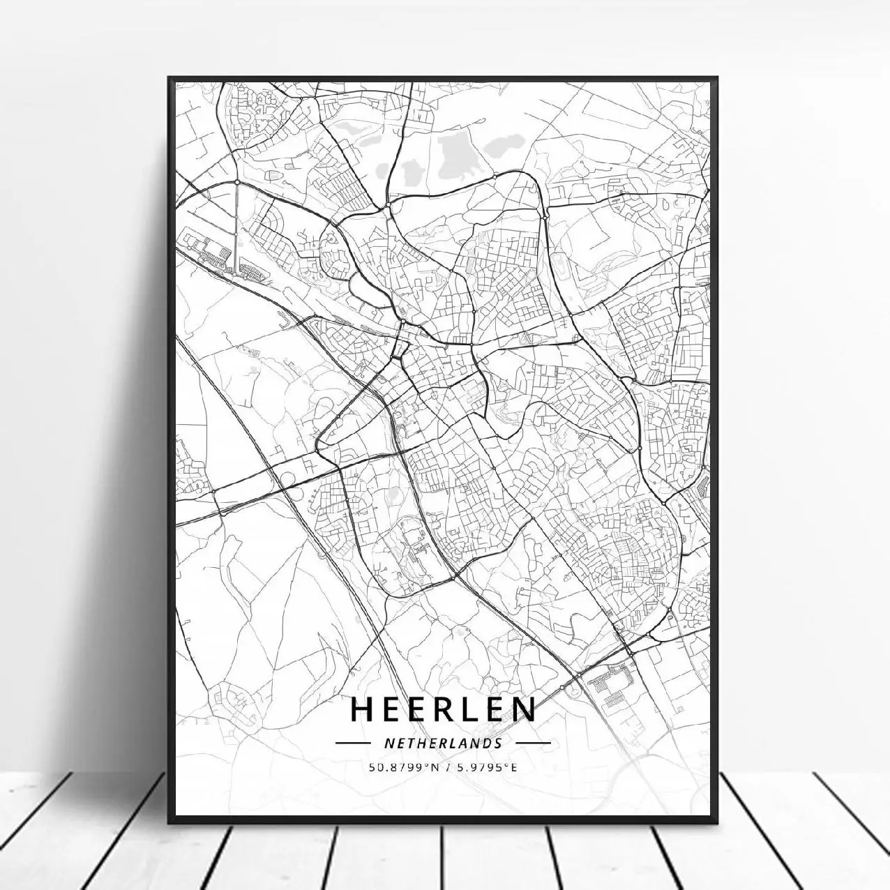 La Haya, Leiden Heerlen Amsterdam Dordrecht Leeuwarden, Países Bajos Mapa Cartel 1