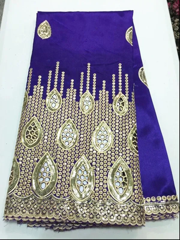 5 m/lote de Lujo de oro de lentejuelas decoración de encaje con el vino de África george tela de encaje por parte de la ropa OG40-1 1