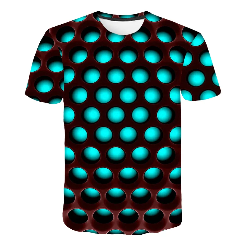 2020 Nuevas tridimensional vórtice de camisetas de niñas y niños de Verano de la Impresión 3D Casual 3D Camiseta Tops Camiseta para el verano 1