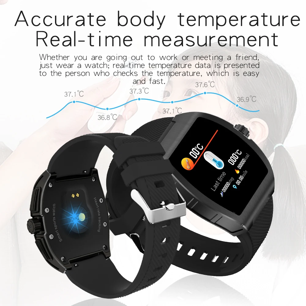 XUESEVEN 2021 Reloj Inteligente Hombres Monitor de Temperatura Inteligente de la Banda de Mujeres de Bluetooth de la Frecuencia Cardíaca Presión Arterial Impermeable Smartwatches 1