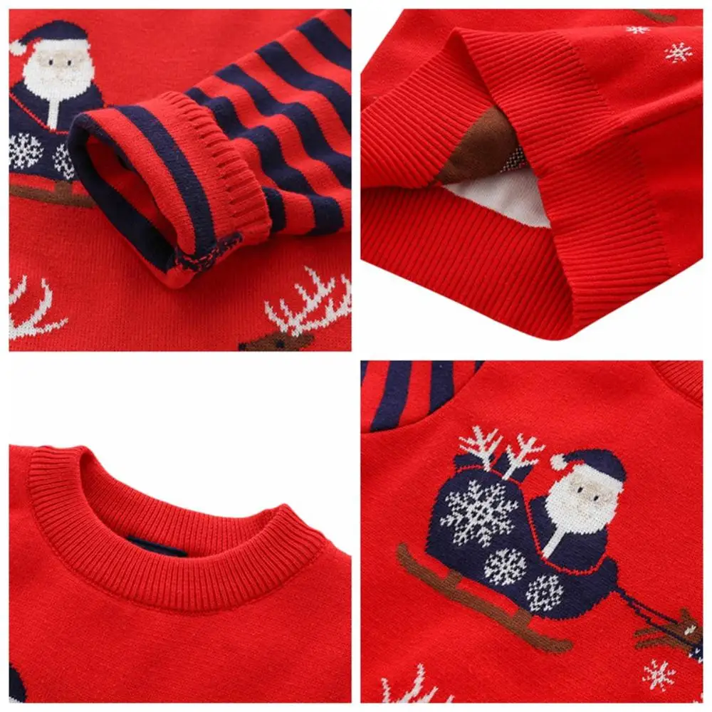 Niño Suéter de las Niñas Otoño Invierno Bebé Niño Niña Jersey Ropa de abrigo Niños de Algodón Suéter de Navidad para 2 a 8 Años 2019 1