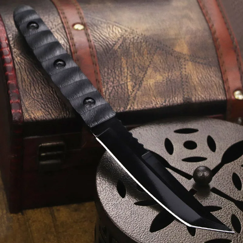 Dehong Negro de alta dureza tritio aire cuchillo de camping cuchillo de caza de la forja del CNC de la hoja afilada de la selva portátil cuchillo recto 1