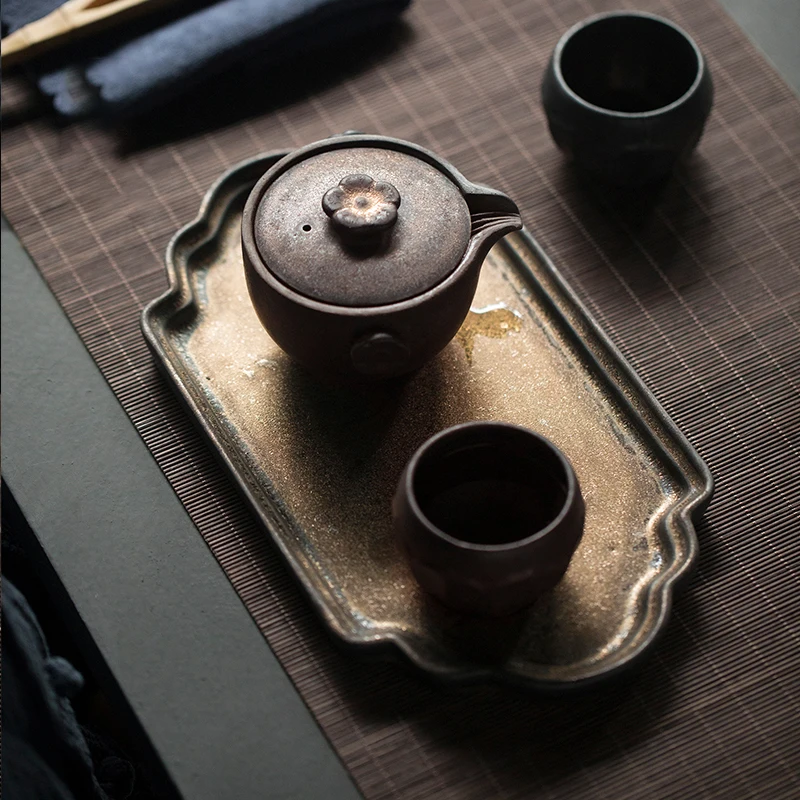 TANGPIN chino de kung fu juegos de té de cerámica vaso de agua con 2 tazas de té y una bandeja de té japonés conjunto de cristalería 1