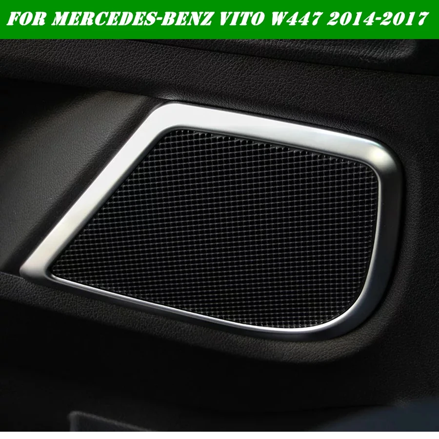 UBLUEE Interior Para Mercedes-Benz Vito W447 - 2018 Lado de la Puerta de Coche de Altavoces Estéreo de Sonido de Audio de la Cubierta de Recorte ABS Mate Estilo 1