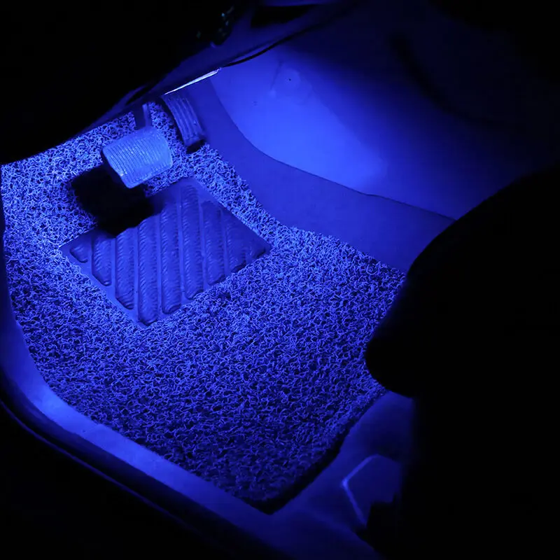 4Pcs Atmósfera de la Lámpara de la Decoración del Coche LED de la Planta de los Pies la Luz Ambiente Luz del Coche de Interior de Contraluz Automático Auto Accesorios 1