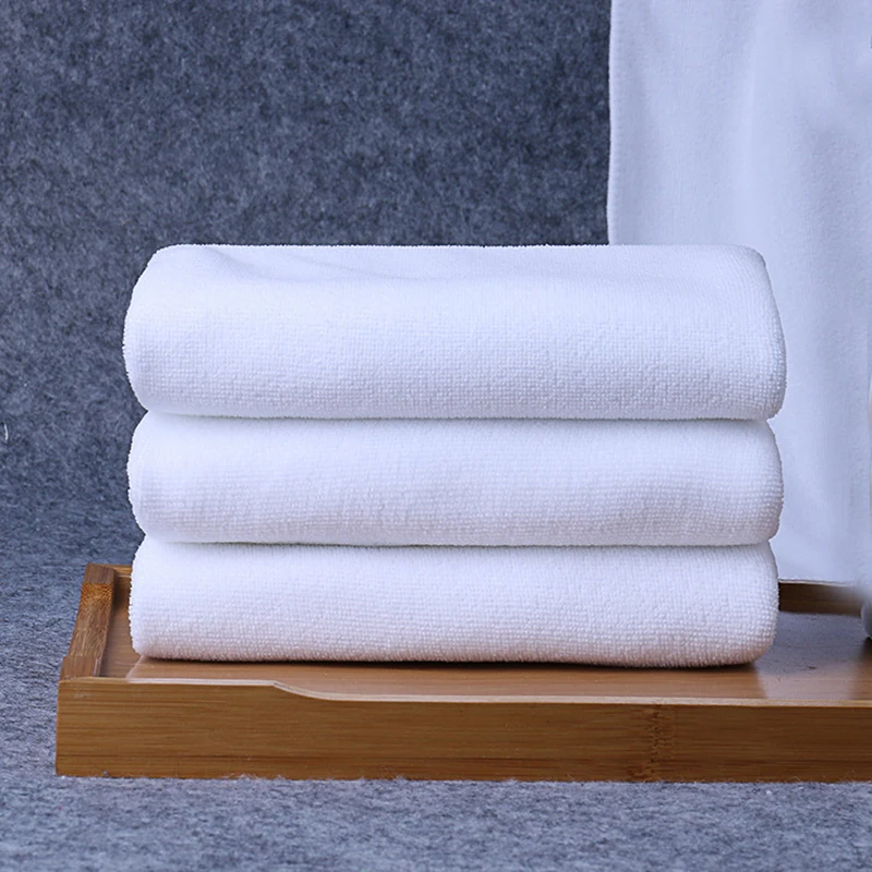 70*140cm de Color Blanco Rectángulo Toalla de Baño para Adultos Hotel de Bambú de la Fibra de Poliéster Bañera Toallas para el cuarto de Baño de secado Rápido Toalla 1