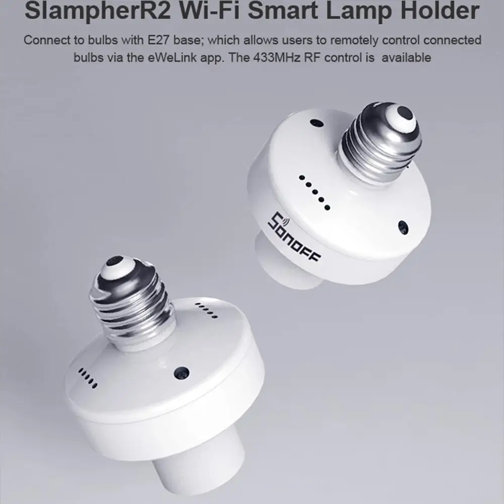 SONOFF Slampher R2 ITEAD WiFi Smart Bombilla Titular Switch433MHz RF E27 Inalámbrica soporte de la Lámpara 2