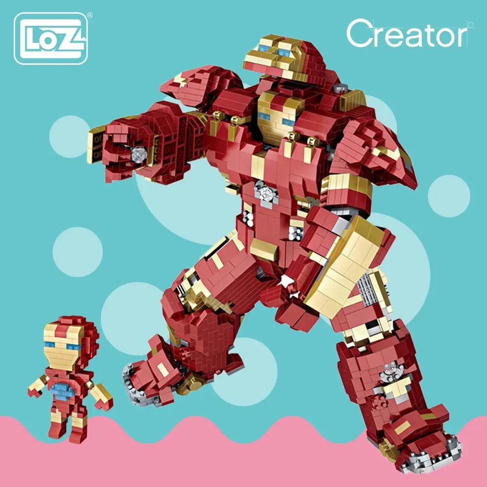 LOZ Diamante Bloques de Construcción de Mecha de Hierro Robot 2 En 1 Super Héroe de Ladrillo Superhéroe de las Figuras de Acción de Juguetes para los Niños de BRICOLAJE Kid Boy 9045 2