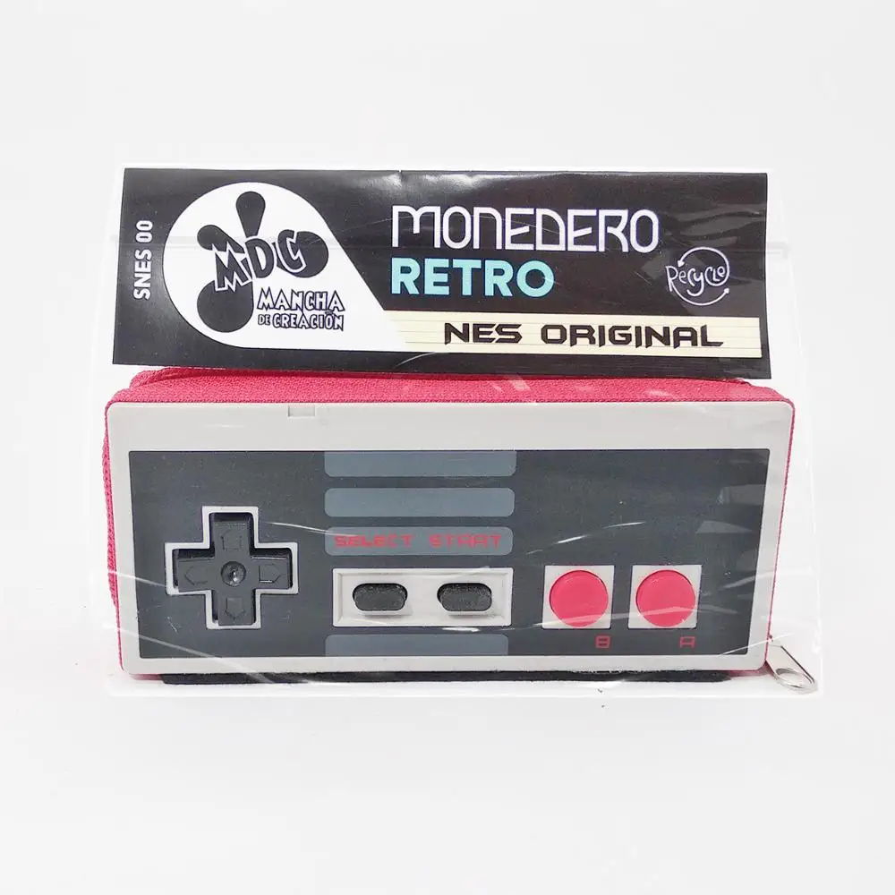 Cartera monedero hecho con nintendo NES controlador, cierre de cremallera, forrado en el interior, gamer estilo, retro, original geek 2
