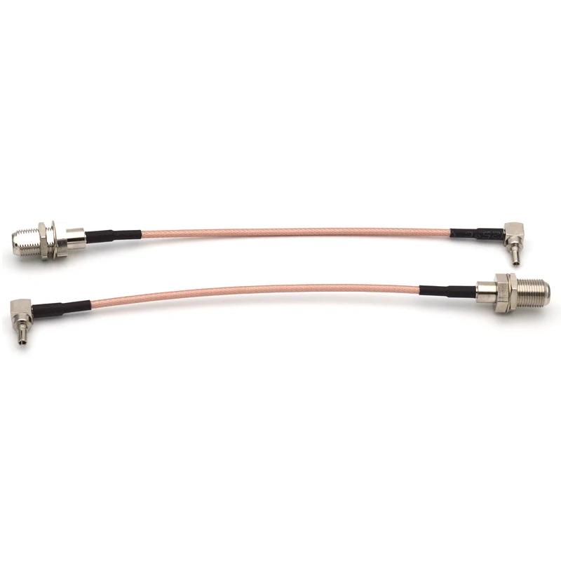 10 Piezas de RF Conector F para CRC9 Cable F Hembra a CRC9 Rightangle RG316 Cable Flexible de 15 cm 2