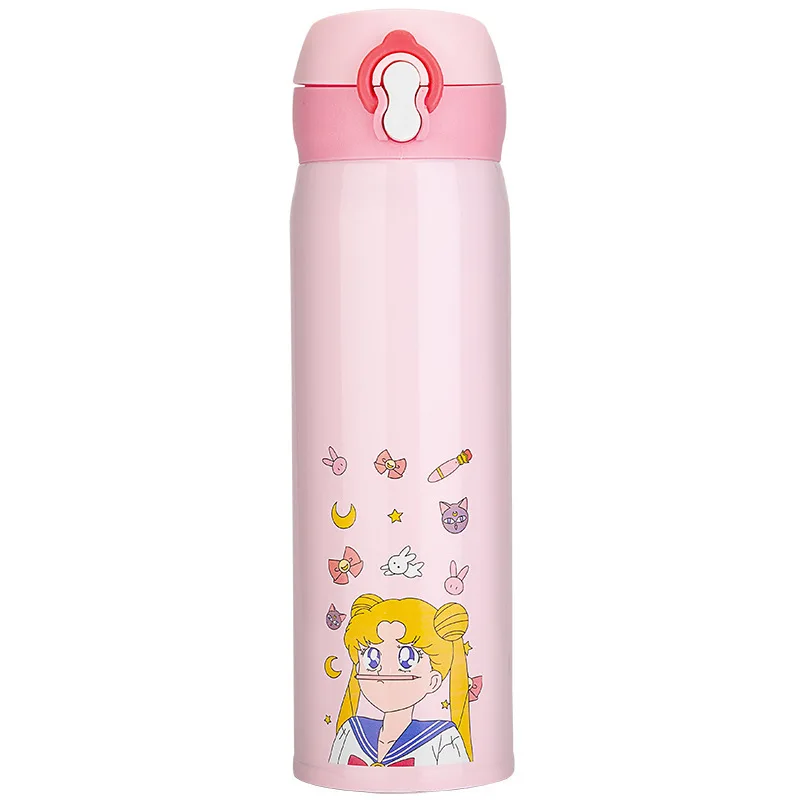 NUEVA Sailor Moon Cristal de color Rosa de la Botella de Agua de la Estrella del Relicario de Vaso de Viaje Taza Taza Vara de Palo Tsukino Usagi Serenidad Cosplay de la Proposición de Regalo 2