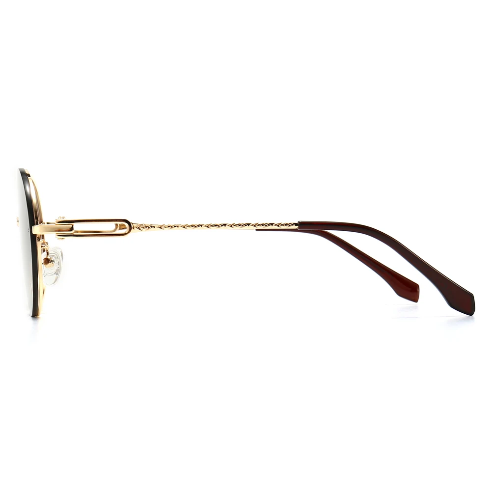 Peekaboo mens ovalada gafas de sol de las mujeres retro marrón ronda de gafas de sol de marco de metal uv400 regalos masculina de estilo de verano accesorios 2