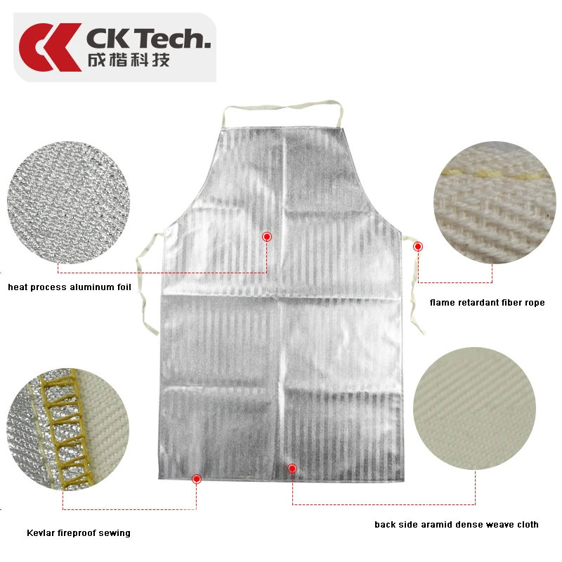 CK Tecnología. Resistente Al Calor De 1000 Grados Aluminizado Delantal De Papel De Aluminio De Alta Resistencia A La Temperatura De Trabajo De La Radiación Térmica Delantales 2