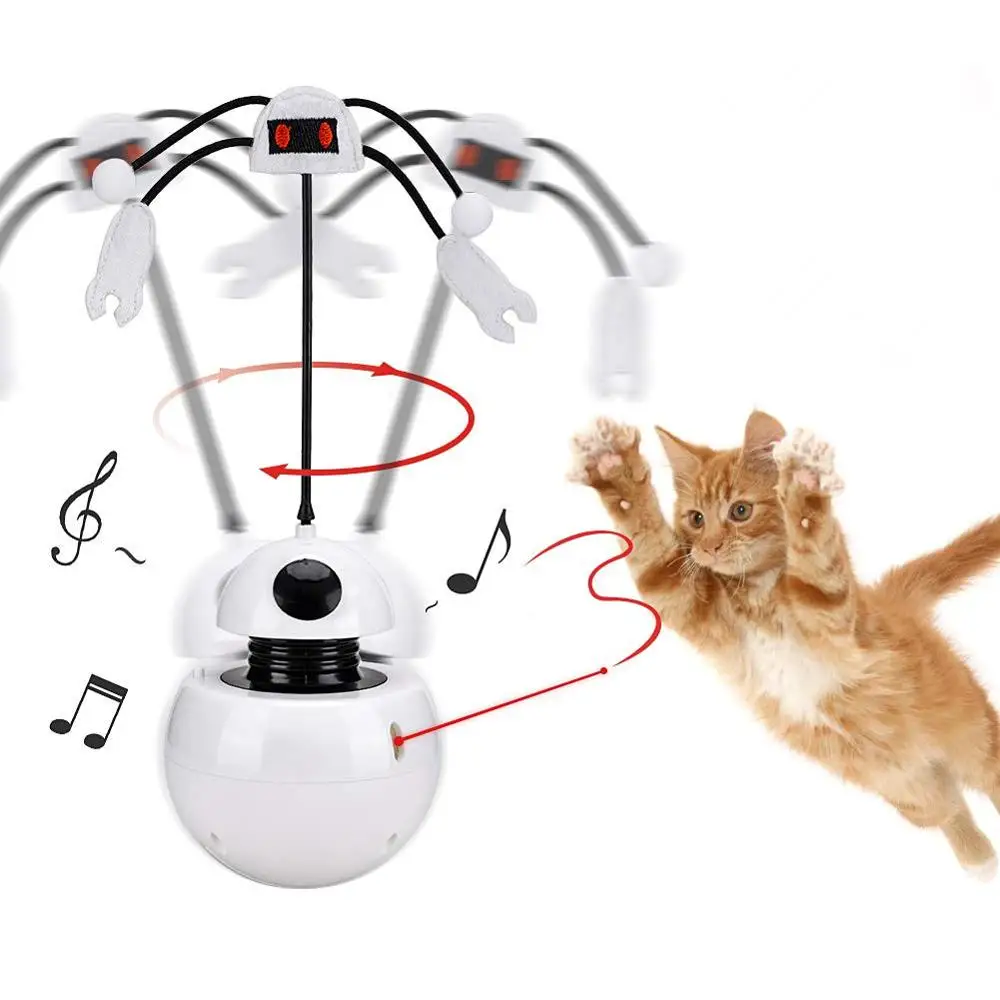 3in1 Gato Eléctrico Juguetes Interactivos Teaser Girando Vaso Gatito de Luz de Juguete con Sonido Multifunción Juego de Juguete para Gatos 2