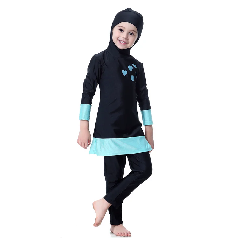 2018 Islámica Traje de baño Para los Niños Musulmanes de las Niñas Musulmanas trajes de baño Modesto Niños Islámica de trajes de baño para Niños Biquini Infantil Badpak 2