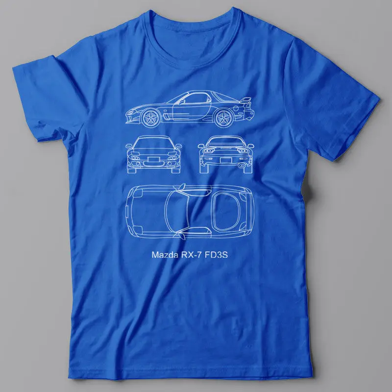 T-Shirt De Moda Hombres, Ropa Cool T-Shirt Plan De Acción - Mazda Rx-7 Fd3S, Técnico De La Camiseta, Jdm Driftcasual De Algodón T Camisa 2