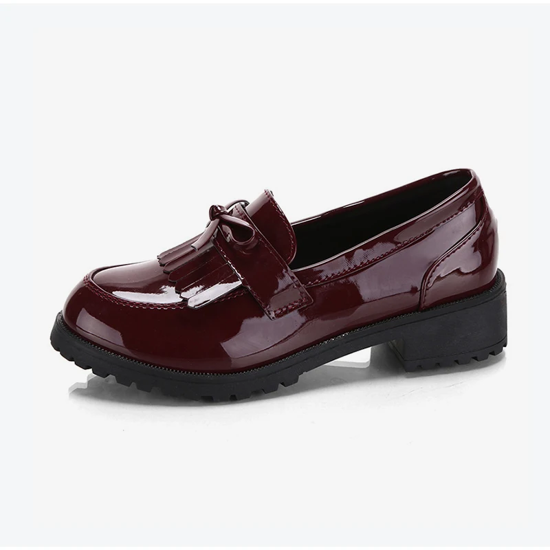 Las mujeres Oxford, Zapatos 2020 Nuevas de Primavera y Otoño de Bow-tie de la Borla de Cuero de la Pu Zapatos Planos Damas Resbalón en los Zapatos de Mujer Calzado Casual 2