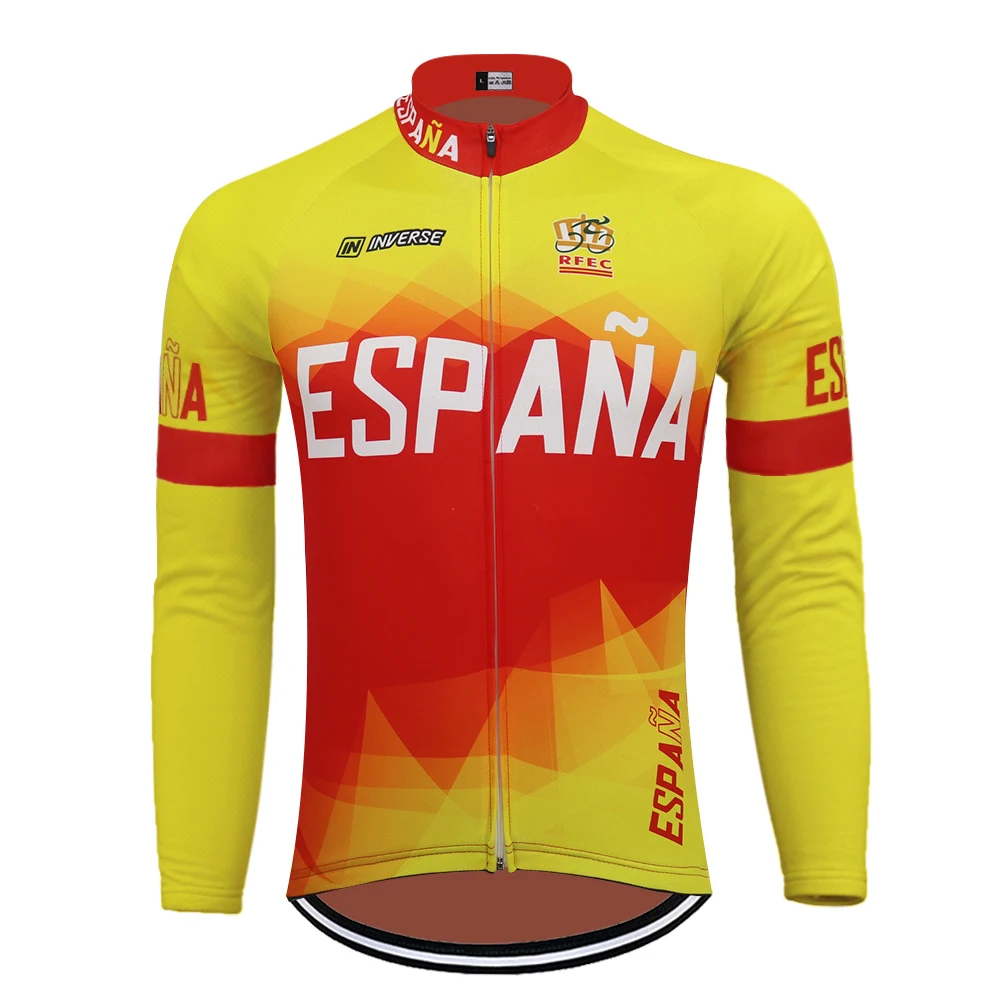 La NUEVA españa de Ciclismo Jersey de manga Larga polar de invierno y primavera no polar Espana ropa ciclismo bicicleta mtb jersey ropa ciclismo 2