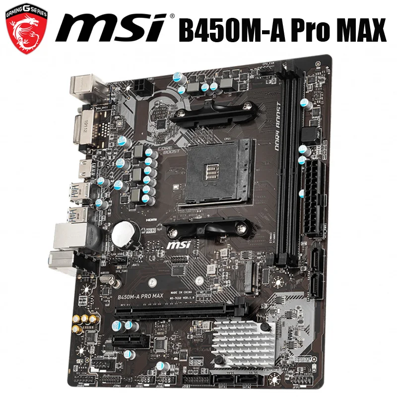 Socket AM4 MSI B450M-PRO MAX de la Placa base AMD Ryzen DDR4 32 GB AMD Ryzen Gen3 (R5/R7/R9) de Escritorio MSI B450 Placa base AM4 AMD B450 2