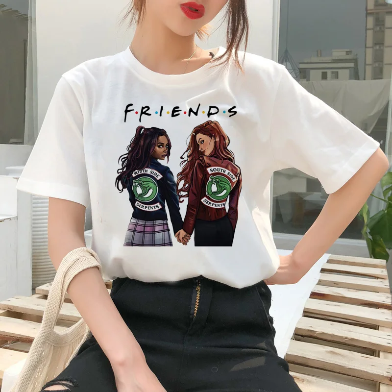 Riverdale Camiseta del Sur de corea Harajuku de la Camiseta de la parte Superior del Sur del Lado Femenino de las Mujeres Serpientes ropa con estampado de Serpiente Ullzang Camisetas T-shirt 2