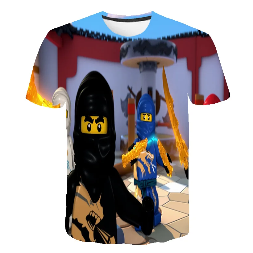4-14Years Camiseta de los Niños Legoes la Impresión 3D T-shirt Bebé Ninjago Chico de la Camiseta de Mangas Cortas de los Niños Ropa de Verano de Niño Chico Camisetas 2