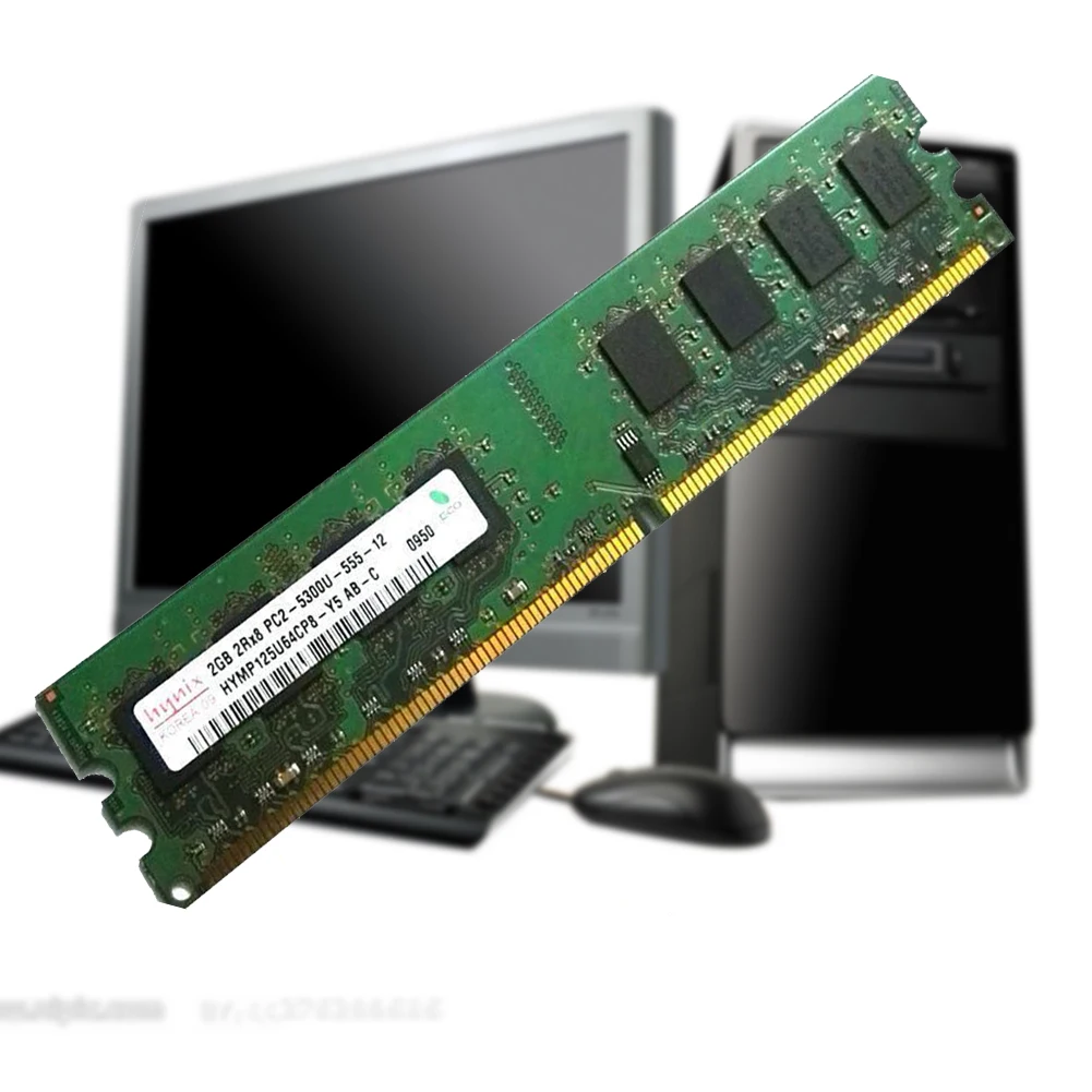 2GB DDR2 667MHz PC2 5300U de Alta Velocidad, Escritorio de la Memoria de Respuesta Rápido, Fácil de Instalar Componente del Módulo de Accesorios de Ordenador Portátil 2