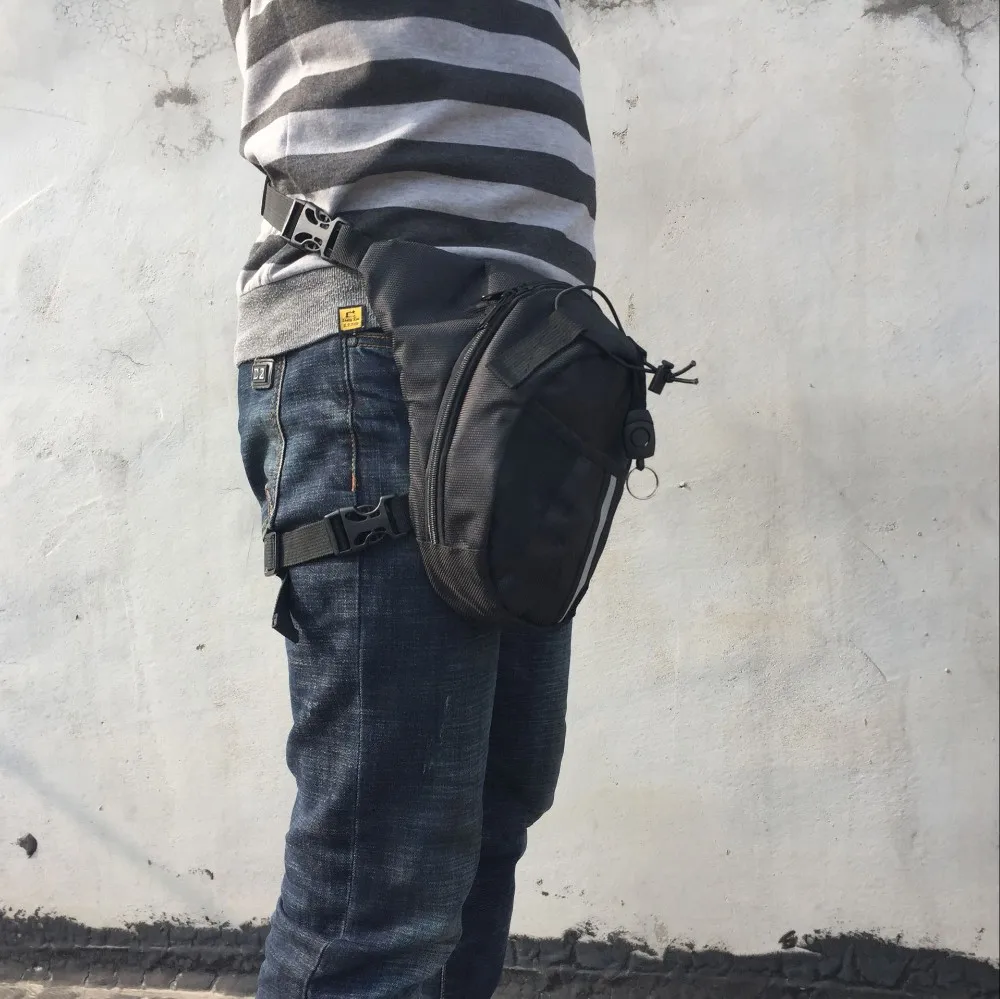 Nueva marca de Nylon Impermeable de la cintura bolsa de Viajes Ocasionales de los hombres Bolso de la motocicleta de la pierna Fanny Paquete de la Cintura de 5 colores de bolso de la motocicleta 2