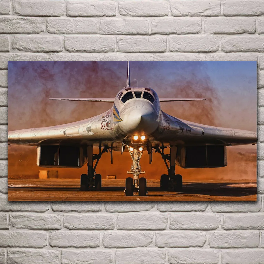 Tu 160 blackjack bomber okb tupolev la 2 ª guerra mundial los aviones sala de estar decoración casera de la pared arte de decoración de marco de madera y tela de carteles KH720 2