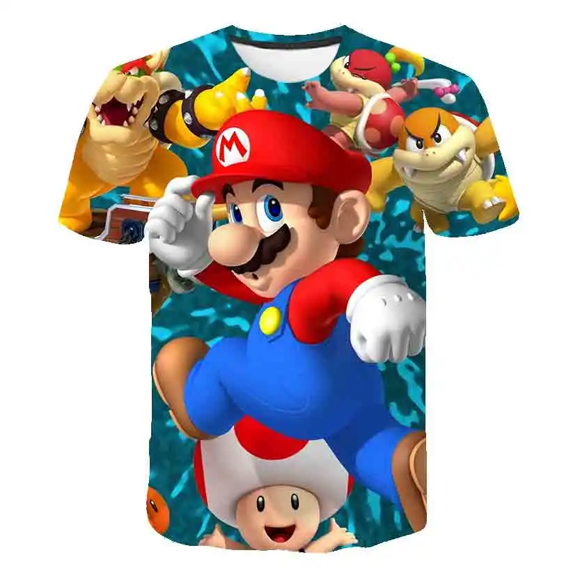 2020 Super Mario dibujos animados de verano caliente de la venta la camiseta de los Niños Casual Tops Niños Niñas camiseta de dibujos animados Mario T-shirt Ropa de Niños 2