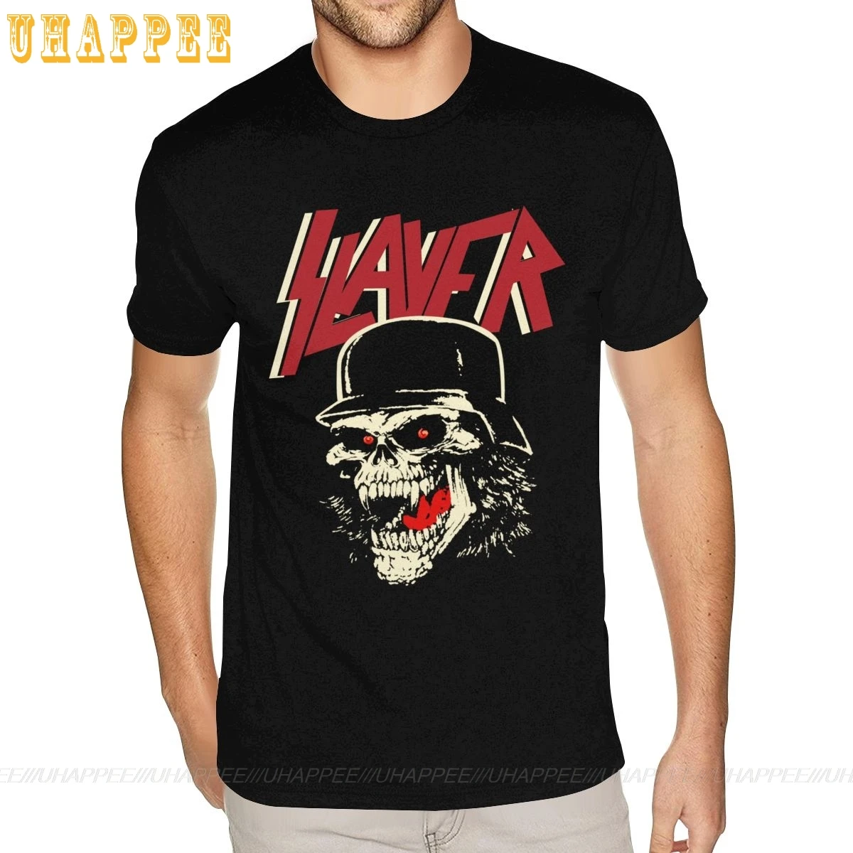 Fresco Slayer Camiseta de Grunge de la Banda de Rock Camisetas de los Hombres de Punk Rock de manga Corta de Algodón Urbano camiseta Barata de Descuento de Merchandising de Prendas de vestir 2