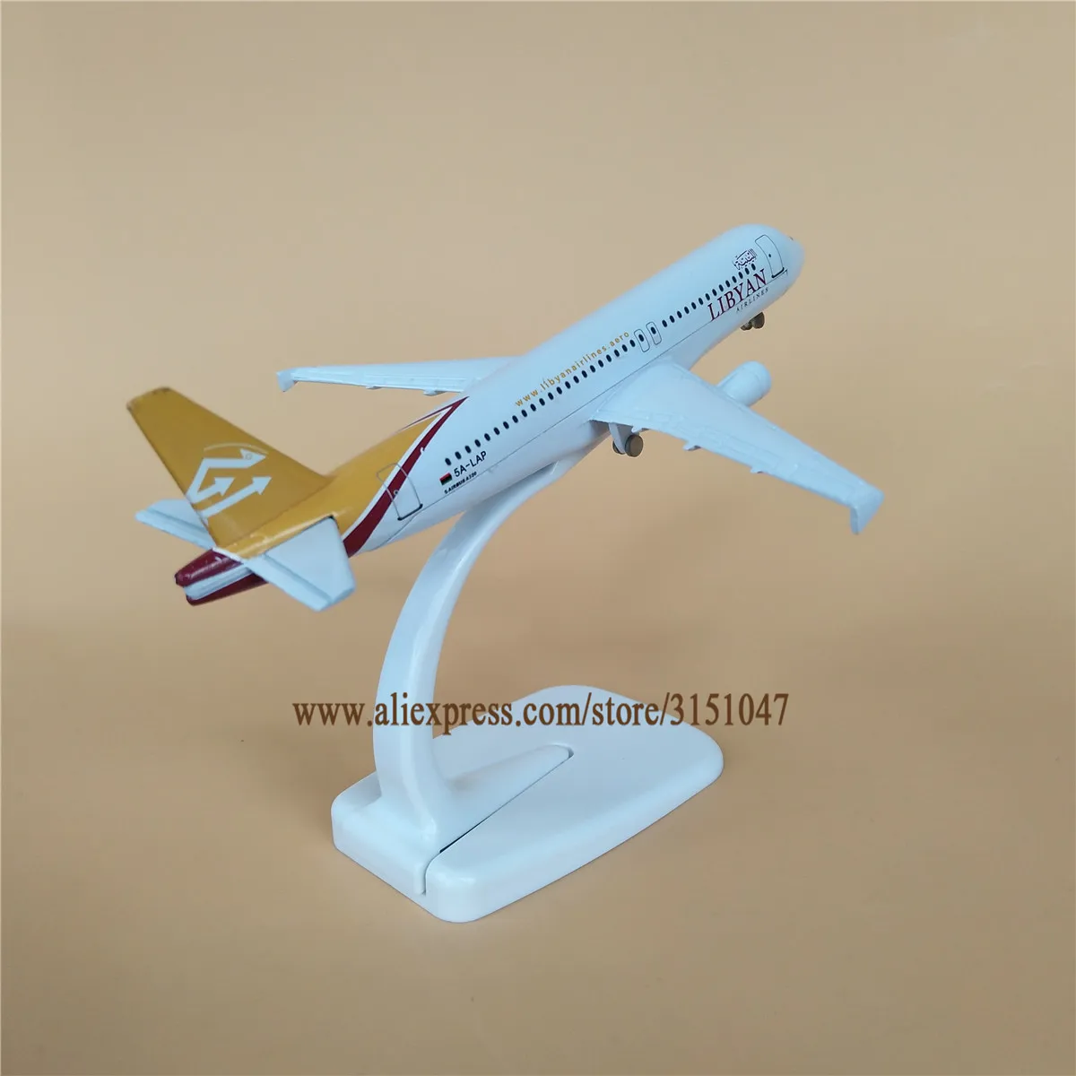 NUEVA Aleación de Metal Aérea de LIBIA Airlines, Avión Modelo Airbus 320 A320 Airways Modelo de Avión Stand de la Aeronave a los Niños los Regalos de 16cm 2