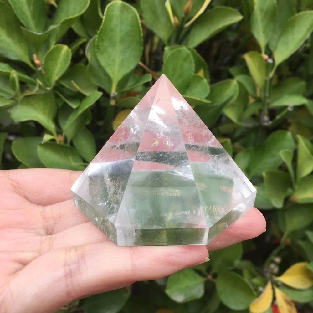 4cm Claro Natural de Cristal de Cuarzo de la Pirámide de Nuevo Tipo Hexagonal de la piedra preciosa de la Pirámide de 6 Enfrentan Reiki Sombrero tipo de Pirámide 2