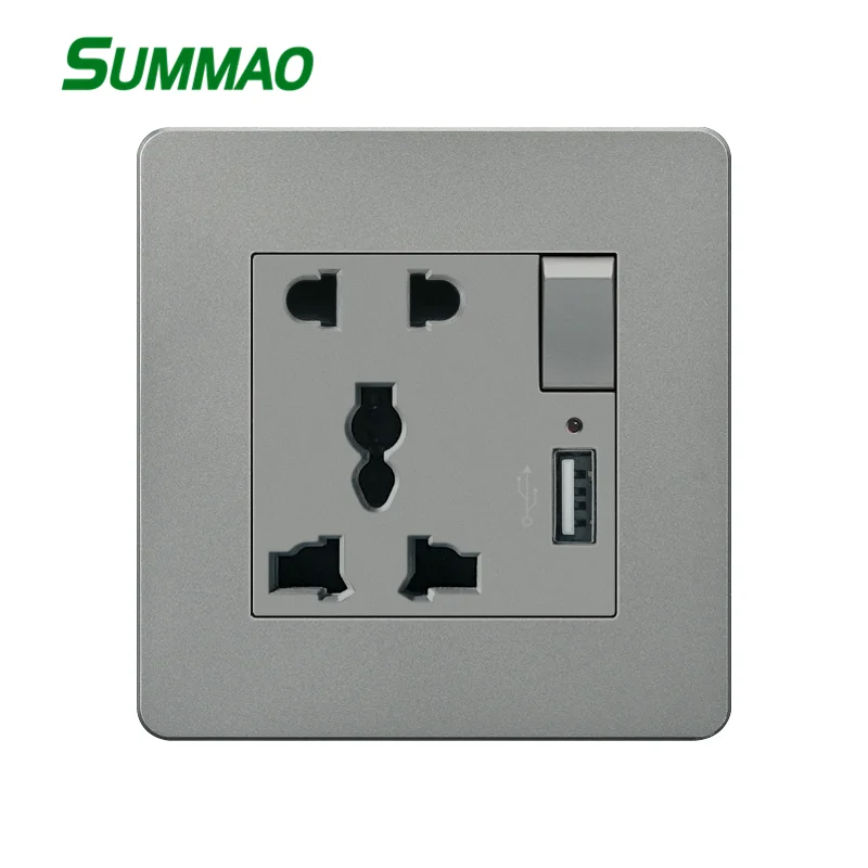 SUMMAO AC110-250V 13A Enchufe de Pared Universal Interruptores Cargador USB Para el Teléfono Móvil de Múltiples funciones Sockets Hotel de Corriente Interruptor de 2
