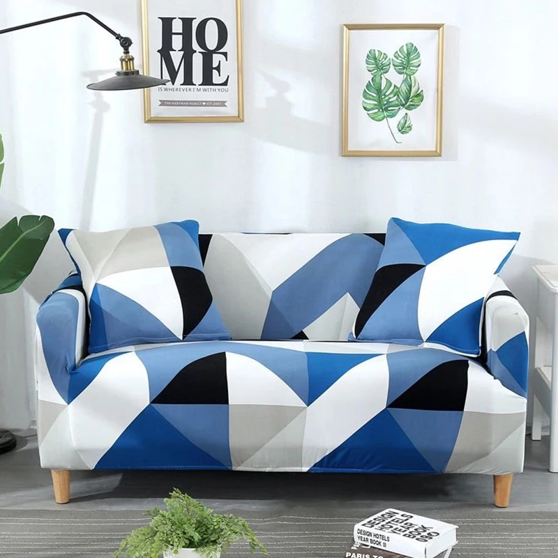 Sofá de la sala cubierta universal de elástico y la funda del sofá en forma de L y la funda del sofá de los muebles de la cubierta de spandex y la funda del sofá patrón geométrico 2