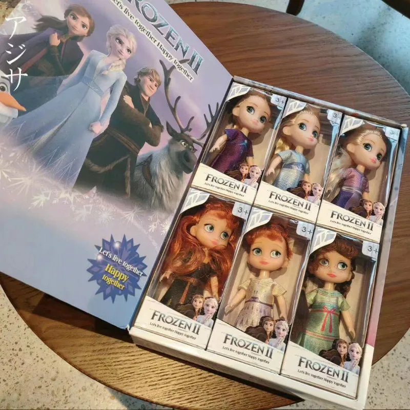 Angelsweet Disney Frozen Muñeca de la Colección de 6 piezas de Muñecas de Colección de la Caja de Regalo de Cuento de Hadas de Blanca nieves Sirenita Niña de Juguetes para los Niños 2