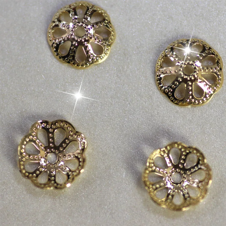De alta calidad de la joyería de los componentes de 8mm de la belleza de la flor espaciador de oro fácil para la fabricación de joyas 0.8*0.8 cm 2