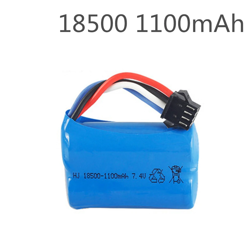 Actualización de 7,4 V (3.7 V*2) 1100mAh 18500 batería de Lipo Para la UDI 001 UDI001 Huanqi 960 control Remoto lancha motora Con SM-4P Enchufe 2