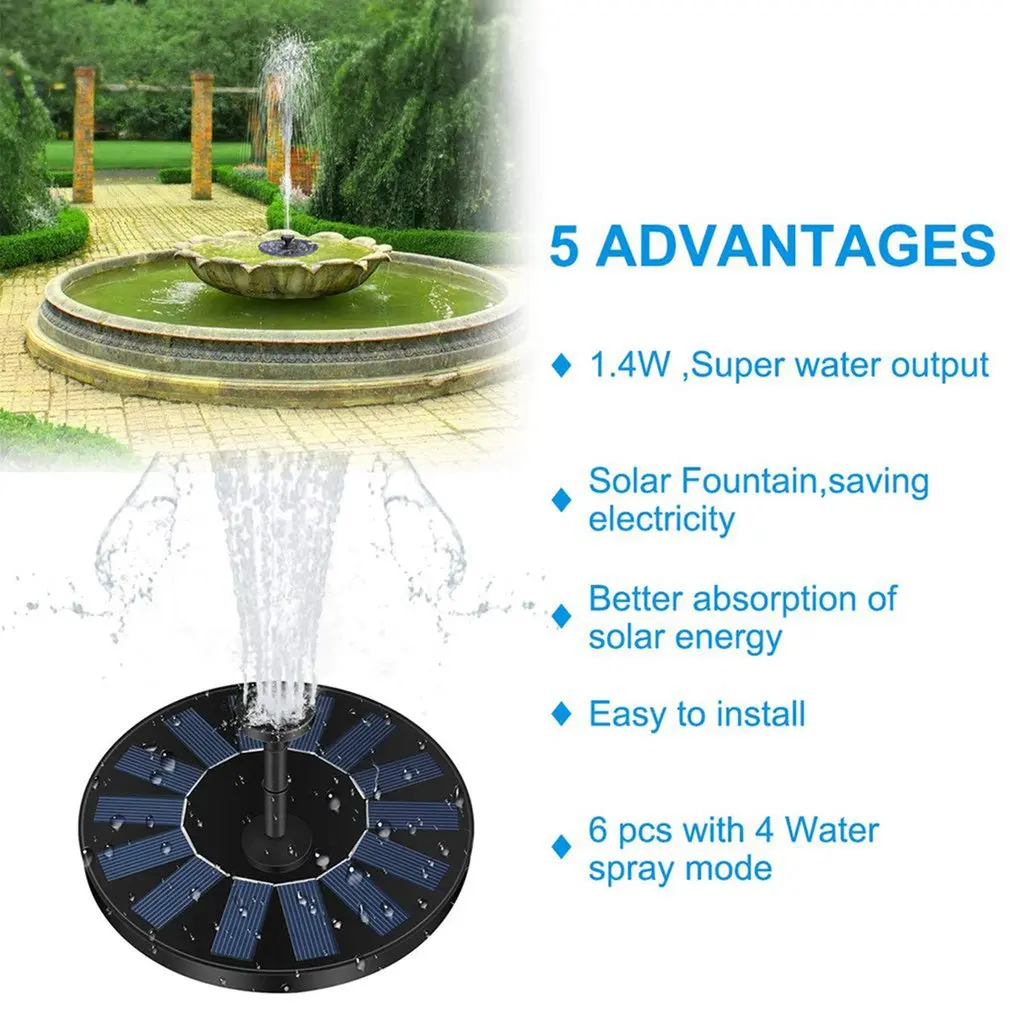 La Decoración del jardín de Agua Flotante de Energía Solar Fuente Kit de Panel de la Bomba de Agua Para la Piscina, Estanque de Jardín Solar de rociadores 2