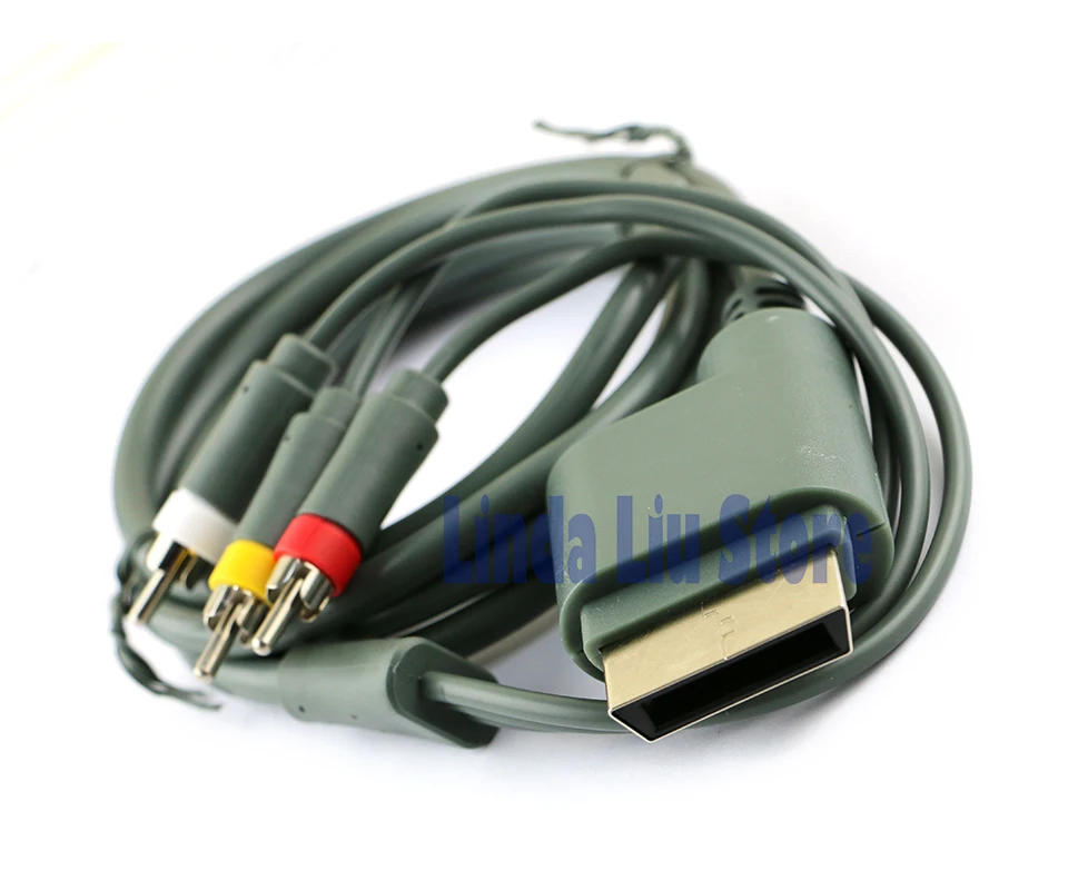 ChengChengDianWan 10pcs/lot xbox360 xbox 360 Chapado en Oro Cable de AV Compuesto de Alta Definición de 3 RCA cable óptico Cable 2