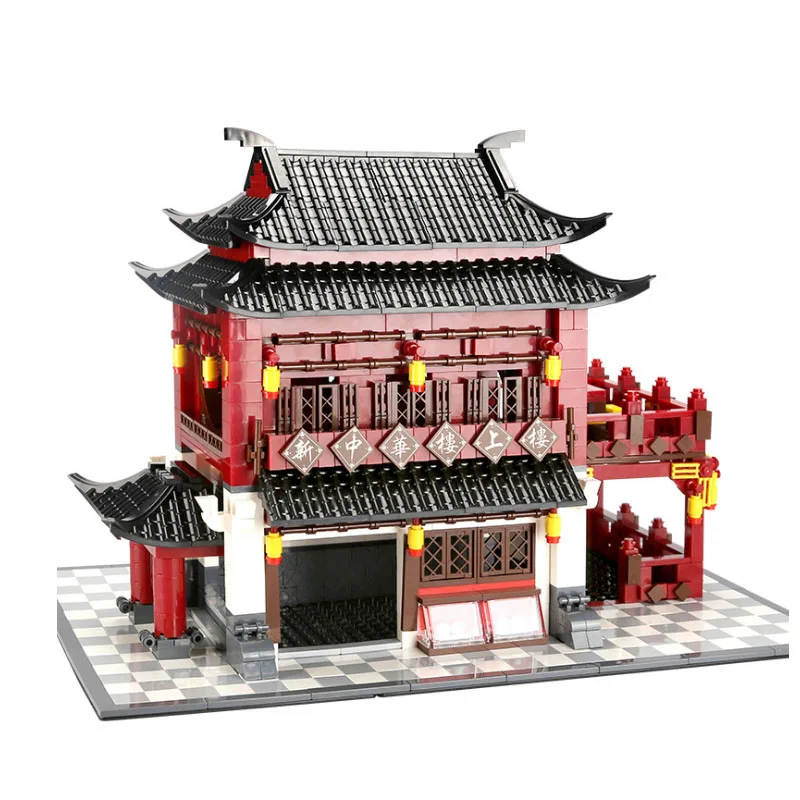 Wange Bloques de la Arquitectura China Antigua Casa de Bloques de Construcción de Juguetes de Bloques de Diamante de Bricolaje Ladrillos de juguetes educativos para kids6312 2